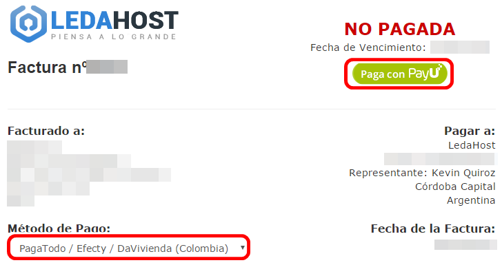 Falsificación Oponerse a harto Cómo y cuales son las formas de pago para Colombia? - Knowledgebase -  LedaHost.com